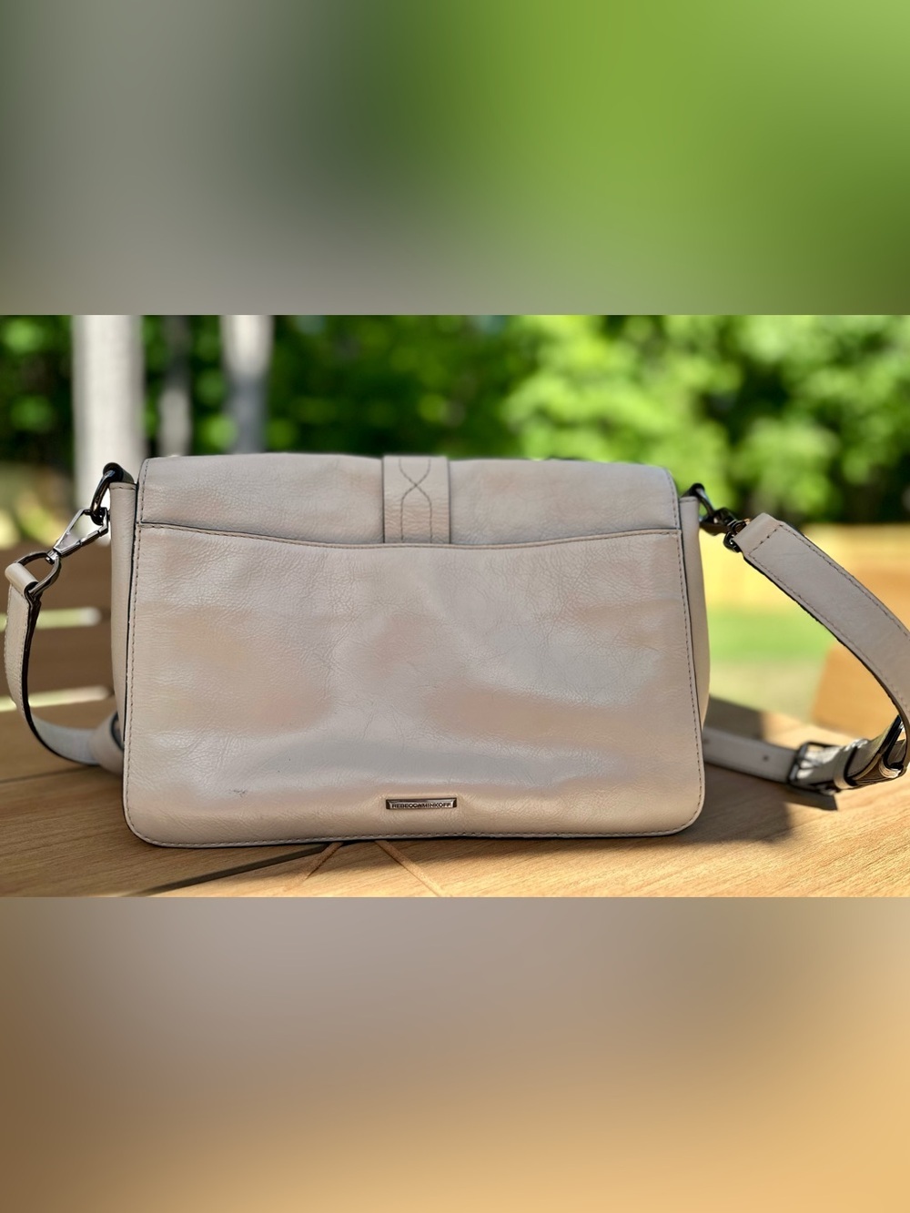 Rebecca Minkoff Taupe Leather Ring-Accent Crossbody - Picture 3 of 6